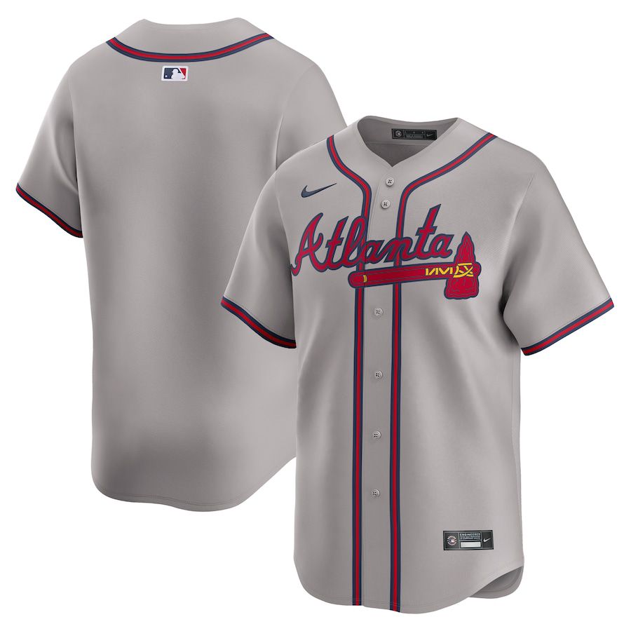 Men Atlanta Braves Blank Nike Gray Away Limited MLB Jersey